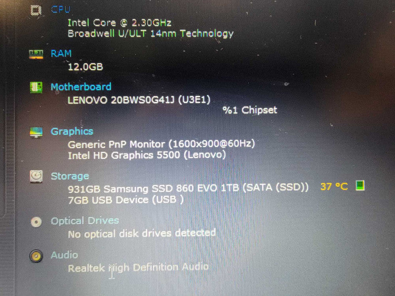 Lenovo ThinkPad T450s | i5-5300U @2.3GHz | 12GB RAM | 1TB SSD  BudLap