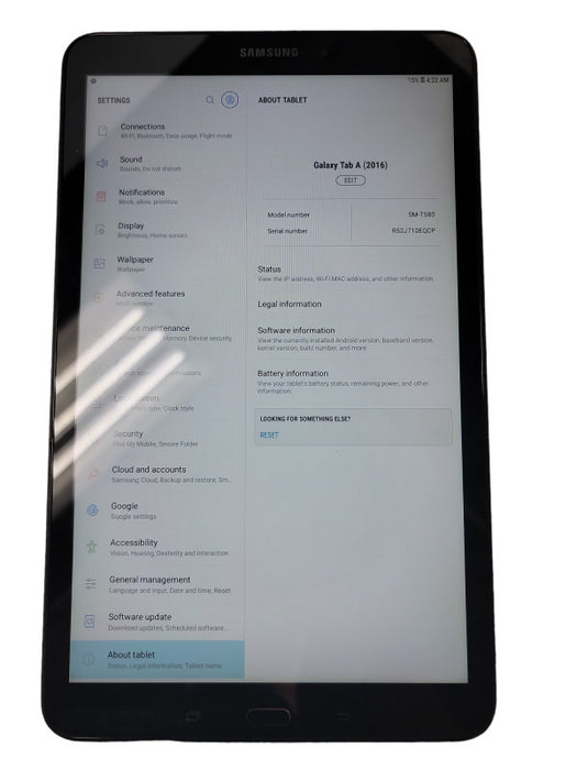 Samsung Galaxy Tab A 10.1\\" Display 16GB SM-T580 WiFi Tablet W/ Charger