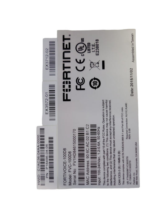 Fortinet FortiVoice 100D8 (FVC-100D8) Professional Calling %