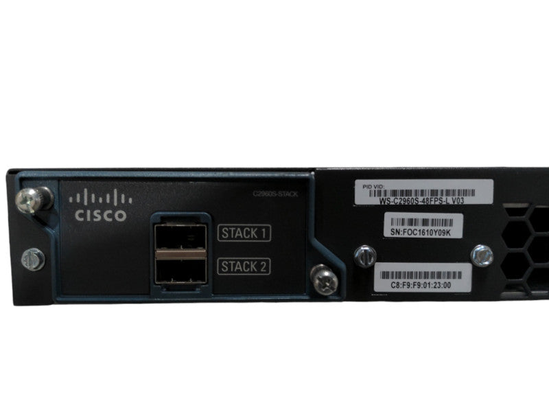 Cisco WS-C2960S-48FPS-L, 48 Port Gigabit PoE+ 740W Switch + Stack Mod