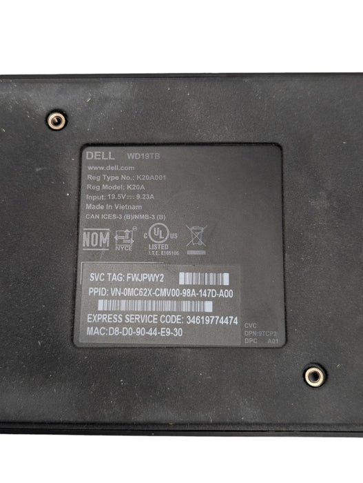 Dell Thunderbolt USB-C Docking Station WD19TB TESTED Q-