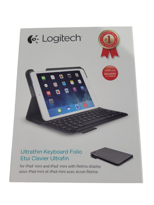 Brand New Logitech Ultrathin Keyboard Folio for iPad Mini 1/2/3- Grey !