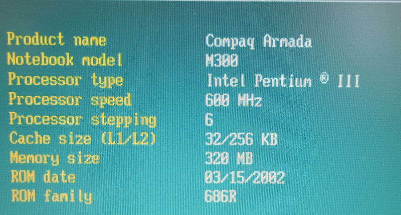 Vintage Compaq Armada M300 Pentium III| 320MB RAM | NO HDD READ Î²