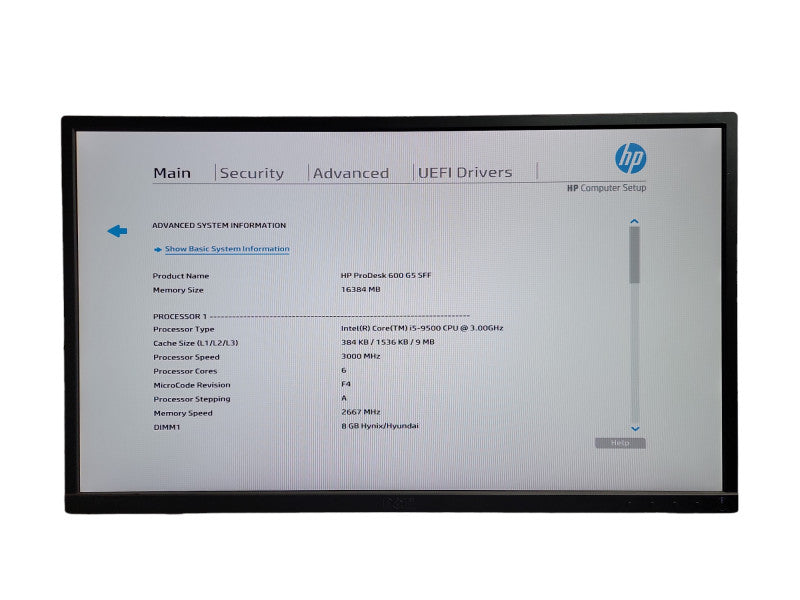 HP ProDesk 600 G5 SFF Core i5 - 9500 CPU @  3.00GHz 16GB DDR4 Ram Î¸