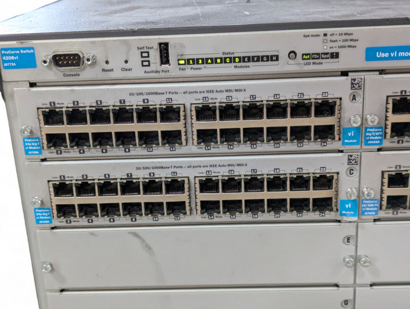 HP 4208vl J8773A Switch with 2 J8768A and 1 J9033A Modules  Q-