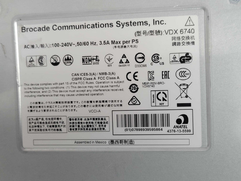 Brocade BR-VDX6740-24-R 48x 1/10GbE SFP+ + 4x 40Gb QSFP+ Switch READ _