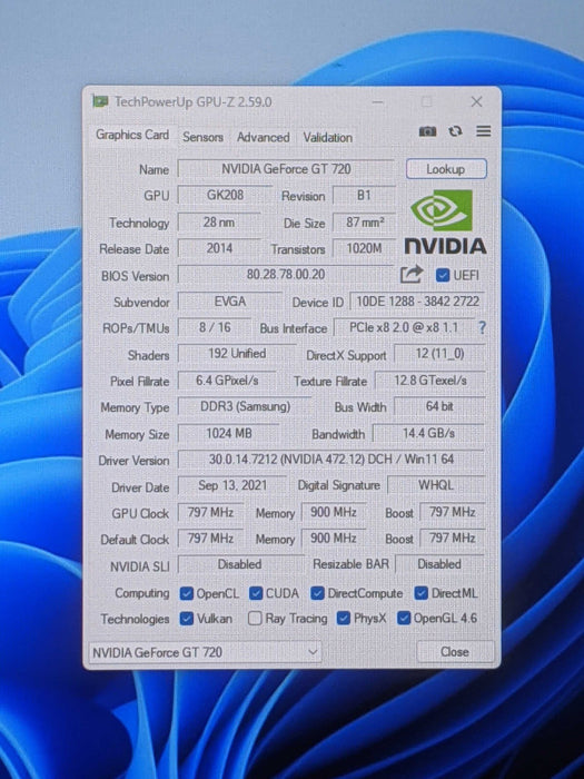 EVGA NVIDIA GeForce GT 720 PCIE