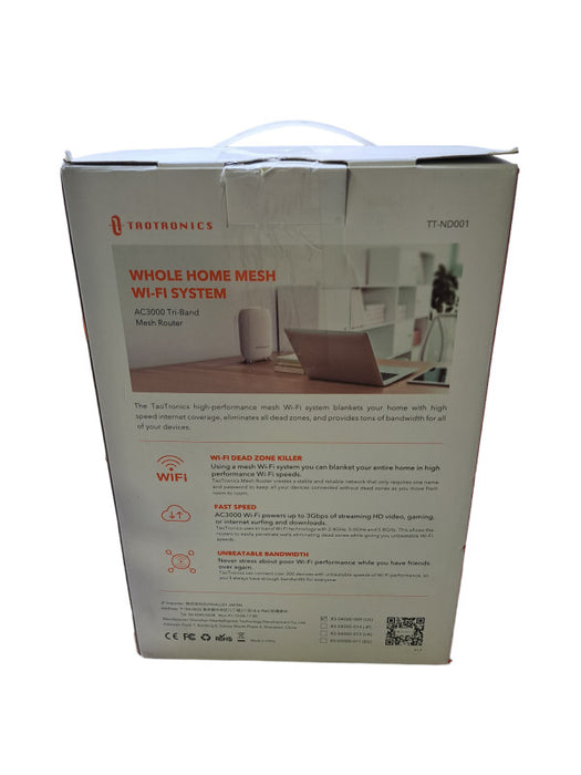 New| TaoTronics Mesh Wi-Fi Routers Tri-Band AC3000 Whole Home System TT-ND001