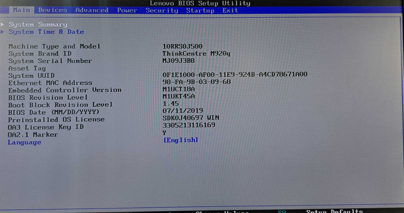 Lenovo ThinkCentre M920q| i5-8500T @ 2.10GHz 6C,16GB DDR4, 256GB NVMe +90W AC