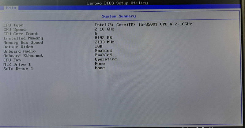 Lenovo ThinkCentre M920q USFF | i5-8500T @ 2.10GHz 6C, 8GB DDR4, No HDD/OS