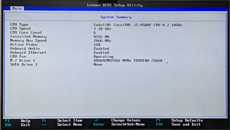 Lenovo ThinkCentre M920q, i5-8500T 6C, 8GB DDR4, 256GB NVMe, PWR