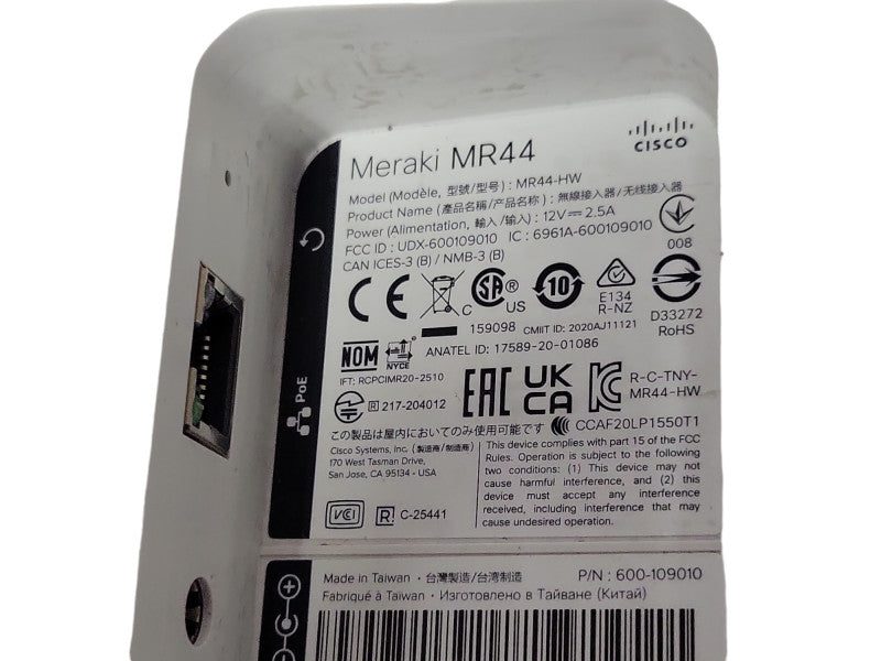 Cisco Meraki MR44-HW 2.5GHz Wireless Access Point, UNCLAIMED Q_