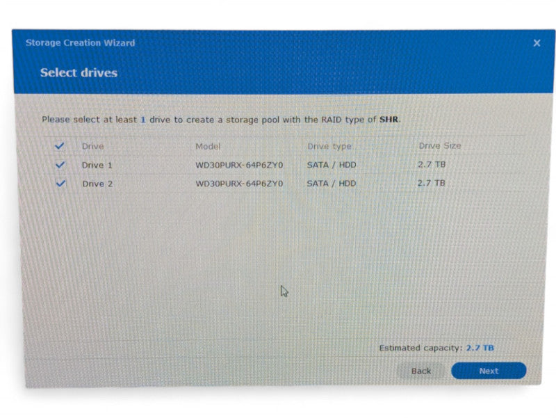 Synology DS213j with 2 3TB HDDs and Power Adaptor -