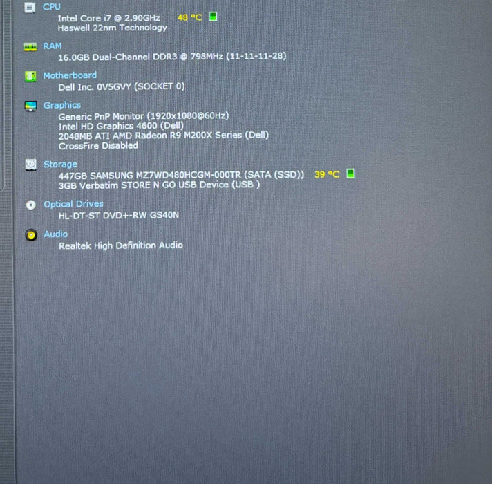 Dell Precision M4800 i7-4910MQ Radeon R9 M200X 2GB GPU 16GB RAM 480SSD READ!  Lap200