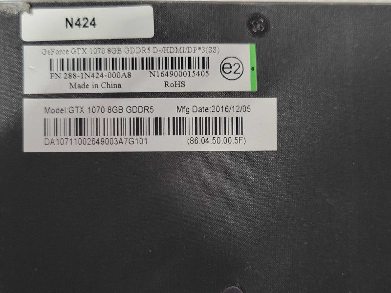 Nvidia GeForce GTX 1070 8GB GDDR5 D-/HDMI/DP 288-1N424-000A8 GPU _