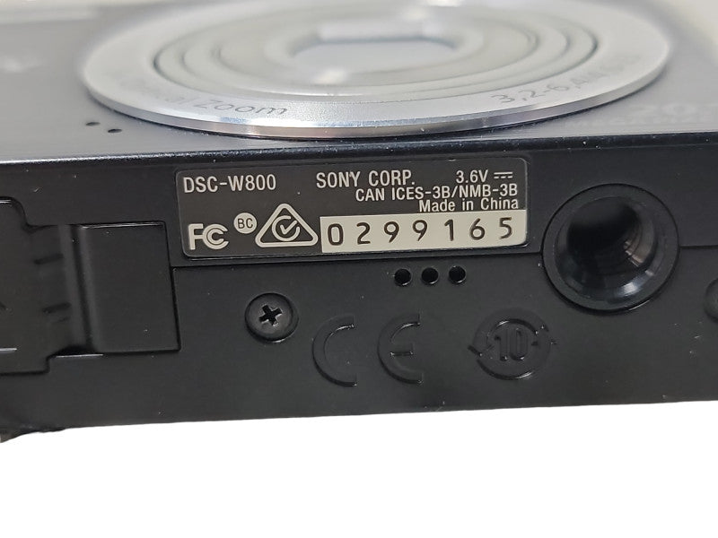 Sony Cyber-shot DSC-W800 20.1MP 5x Opt Zoom Digital Camera W/Power/Video cord
