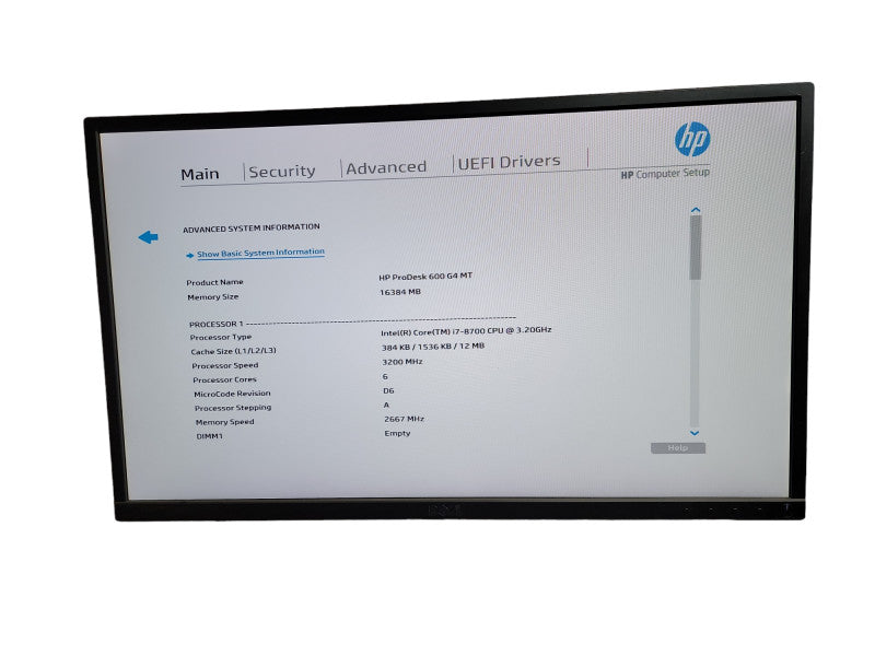 HP ProDesk 600 G4 Tower  i7 - 8700 CPU @ 3.20GHz 16GB DDR4 Ram  QÎ¸