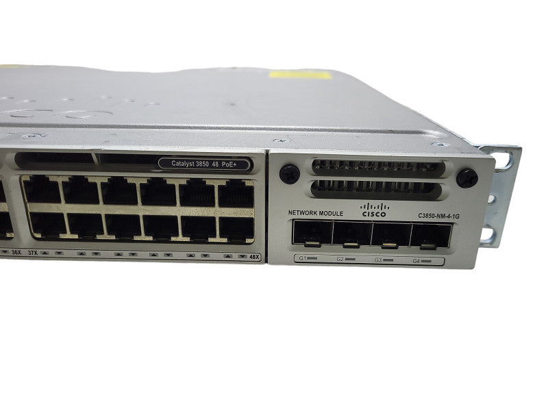 Cisco WS-C3850-48F-S | 1x 1100W PSU | C3850-NM-4-1G Module READ $