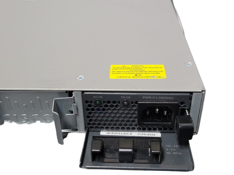 Cisco WS-C3850-48U- L 48-Port PoE Network Switch C3850-NM-4-1G, 1x PSU _