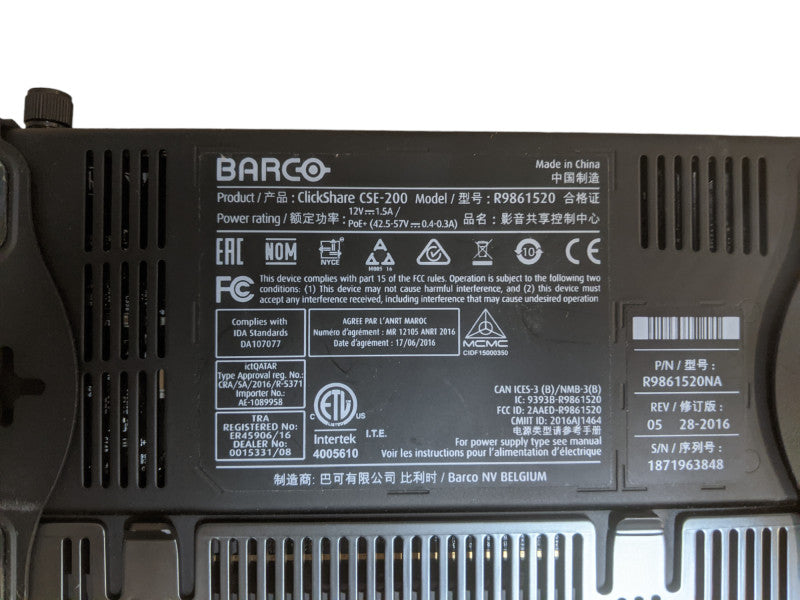 Barco R9861520 Clickshare CSE-200 Wireless Presentation System