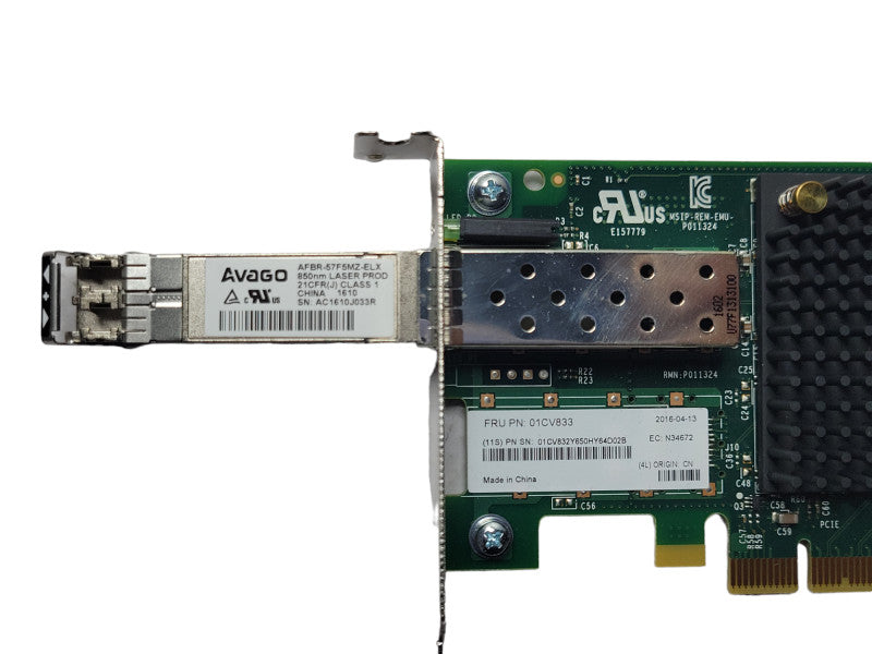 Lenovo Emulex 01CV833 Single Port 16Gb FC HBA w/ AVAGO AFBR-57F5MZ-ELX _
