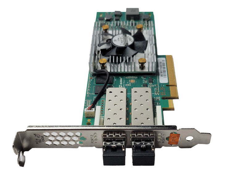 Qlogic QLE2672 16Gb Dual Port SFP+ FC HBA Server Card w/ SFPs, Full height _