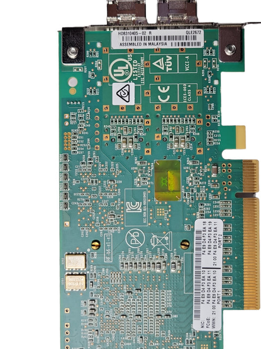 Qlogic QLE2672 16Gb Dual Port SFP+ FC HBA Server Card w/ SFPs, Full height _