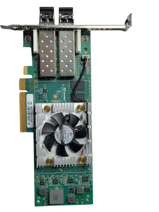 Qlogic QLE2672 16Gb Dual Port SFP+ FC HBA Server Card w/ SFPs, Full height _