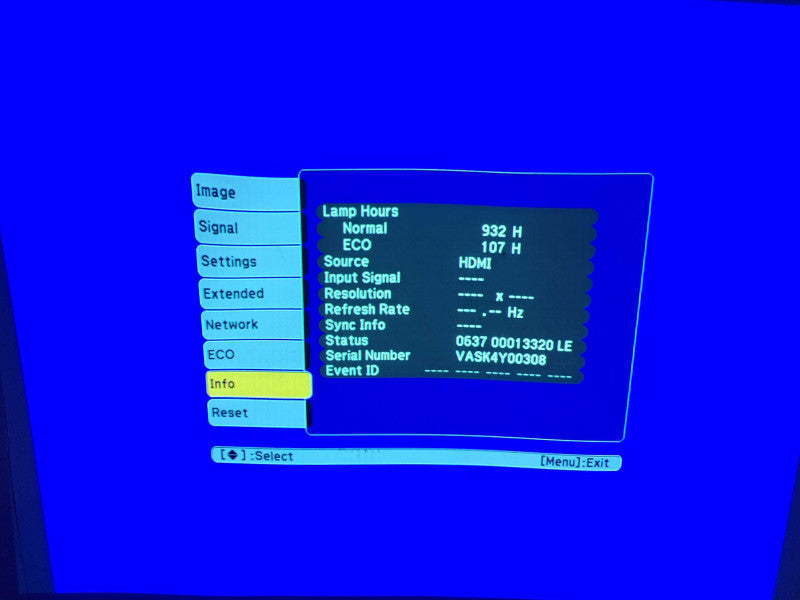 Epson VS330 H555A Portable LCD Projector 932 Hours Lamp, No Remote _
