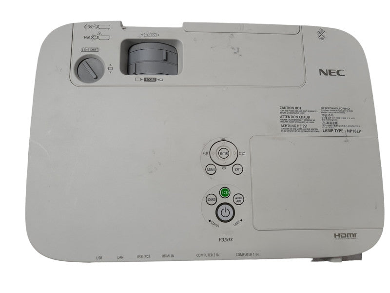 NEC NP-P350X XGA HDMI Projector 1905 Lamp Hours, No remote _