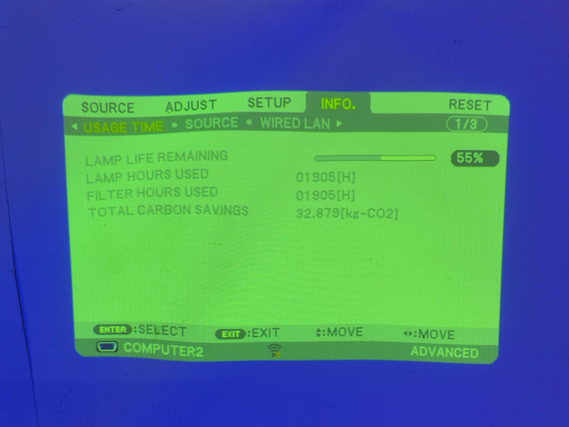 NEC NP-P350X XGA HDMI Projector 1905 Lamp Hours, No remote _