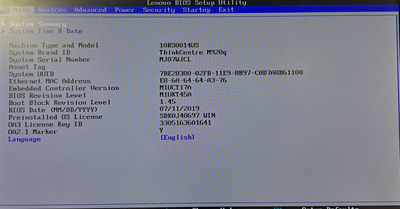 Lenovo M920q USFF | i5-8500T @ 2.10GHz 6C, 16GB DDR4, 256GB NVMe, Wi-Fi + PWR