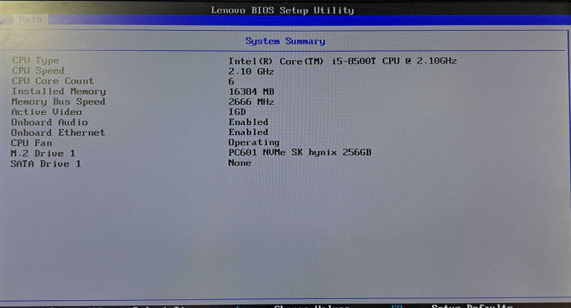 Lenovo M920q USFF | i5-8500T @ 2.10GHz 6C, 16GB DDR4, 256GB NVMe, Wi-Fi + PWR