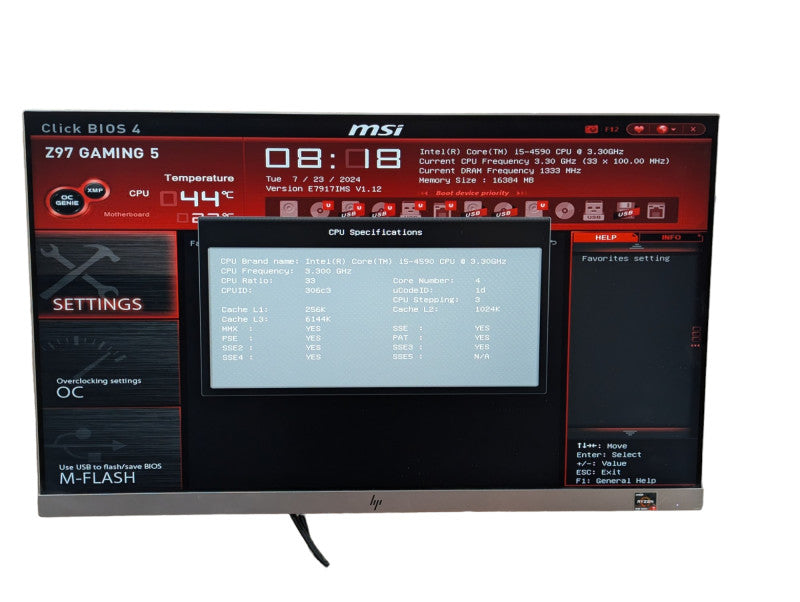 MSI Z97 GAMING 5 Intel Core i5-4590 @ 3.30Ghz 16GB RAM 120mm AIO Liquid Cool -