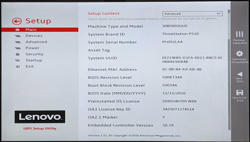 Lenovo ThinkStation P510, Xeon E5-1620 V4 3.50GHz, 64GB DDR4, 2TB HDD, QUADRO K420