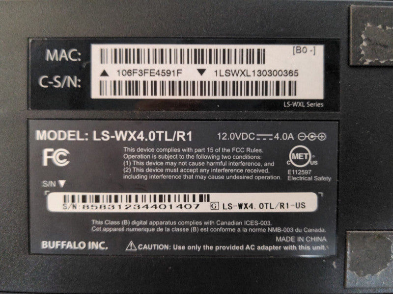 Buffalo LinkStation NAS LS-WX4.0TL/R1, Dual HDD Bays, READ