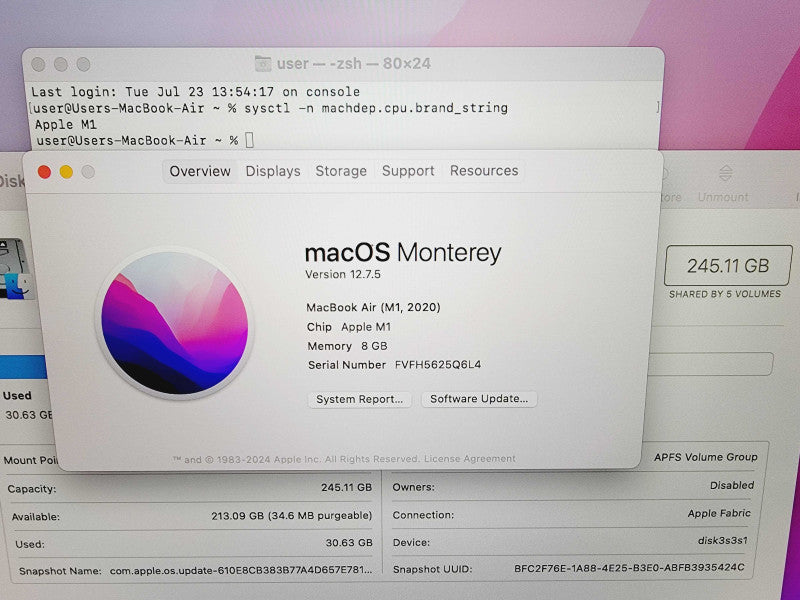 Apple Macbook Air 2020 13\\" 8-Core M1 @ 3.2GHz 8GB Ram 256GB SSD (