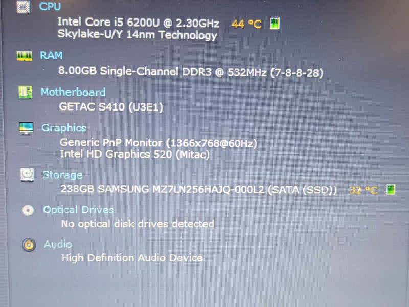 Getac S410| i5-6200U| 8GB DDR3| 256GB SSD BIOS LOCK  Î² BudLap