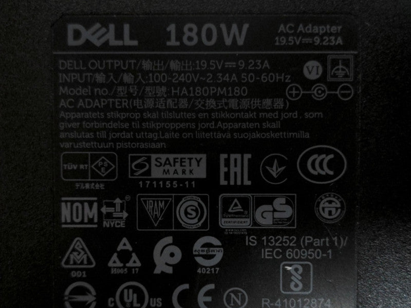 Dell WD19 K20A USB Type-C Docking Station w/ 180W AC Adapter Q