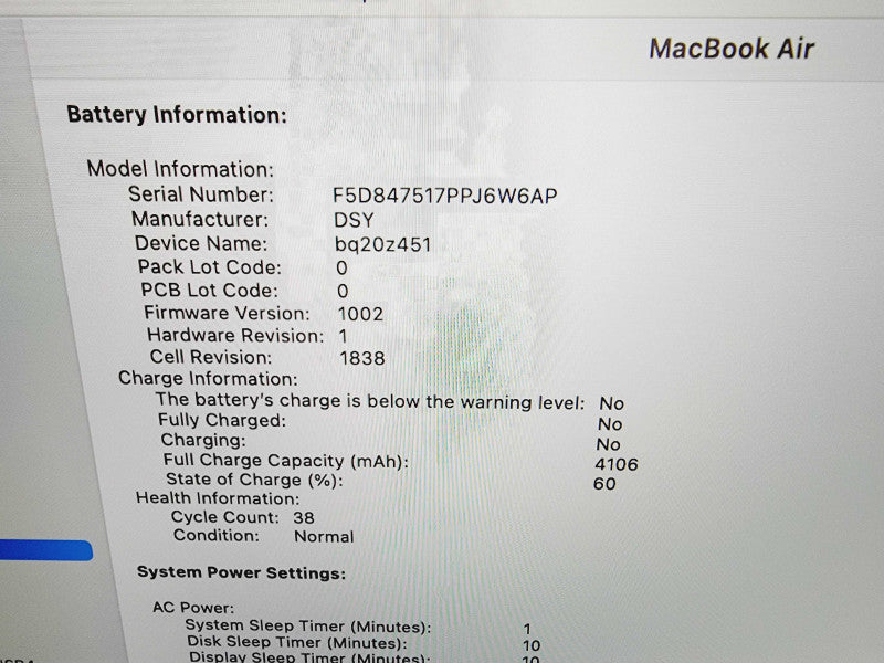 Apple Macbook Air Retina 2018 13\\" 2-Core i5-8210Y @ 1.6GHz 16GB DDR3 256GB (