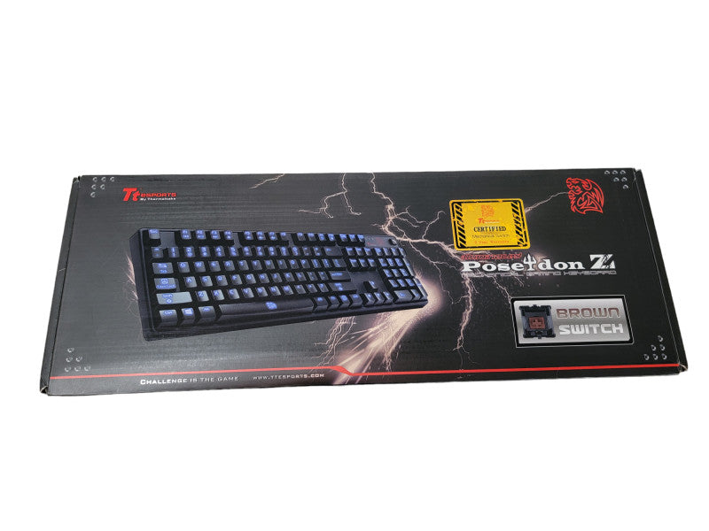 Thermaltake Technoloy eSports Poseidon Z Blue Switch Illuminated Mechanical Keyboard KB-PIZ-KLBLUS-01