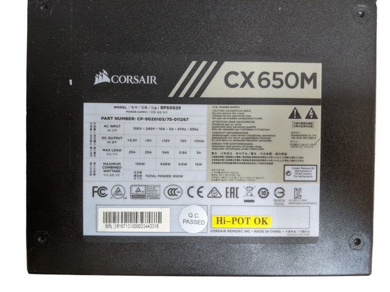Corsair CX Series CX650M 650W Desktop Power Supply