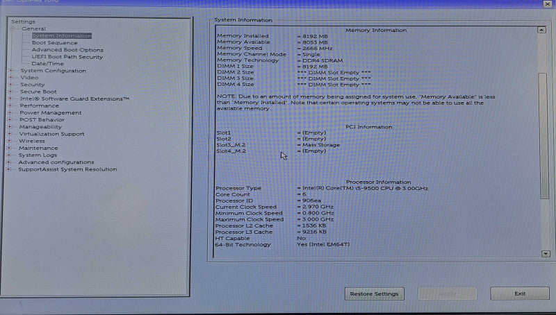 Dell OptiPlex 7070 SFF | i5-9500 @ 3.00GHz 6-Core, 8GB DDR4, 256GB NVMe