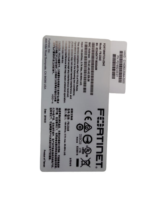 Fortinet FortiSwitch FS-224E-POE 24-Port Network Switch %