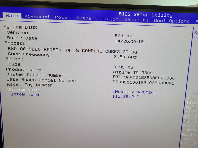 Acer Aspire (TC-330G-EW12) - AMD A6-9220 RADEON R4 | 8GB RAM | NO HDD | WIFI %