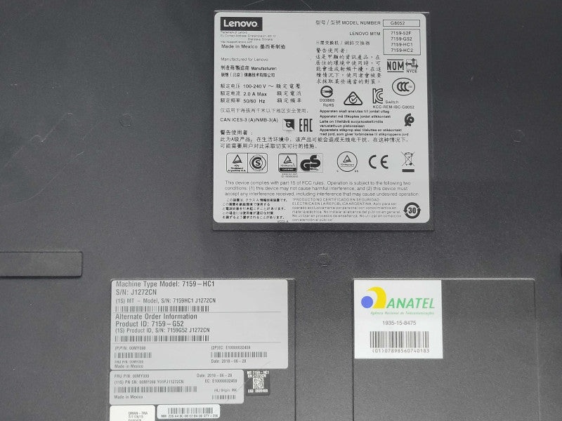 Lenovo RackSwitch G8052 7159-HC1 48x 1GbE RJ45 + 4x 10GbE SFP+ L3 Switch SEE _