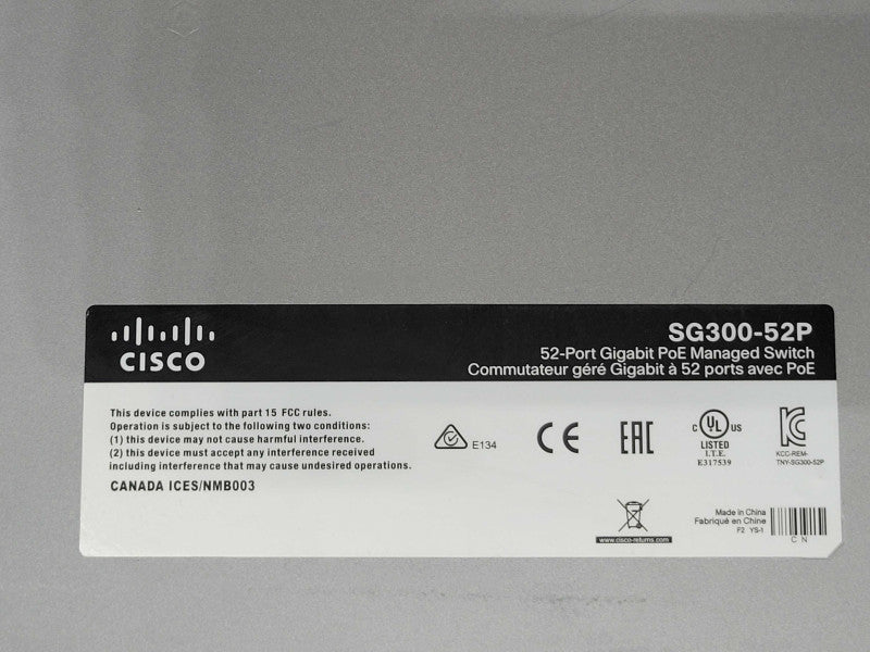 Cisco SG300-52P 52-Port Gigabit PoE Managed Switch _