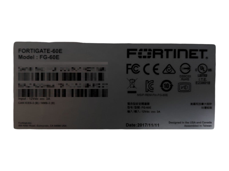 Fortinet Fortigate-60E, FG-60E, Network Security Firewall, Factory Reset Q