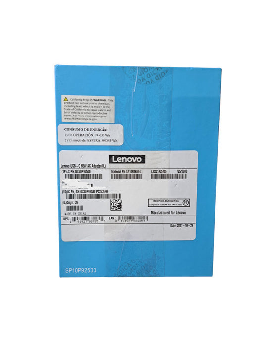 New Open Box | Lenovo USB-C Type-C 65W AC Adapter | GX20P92530