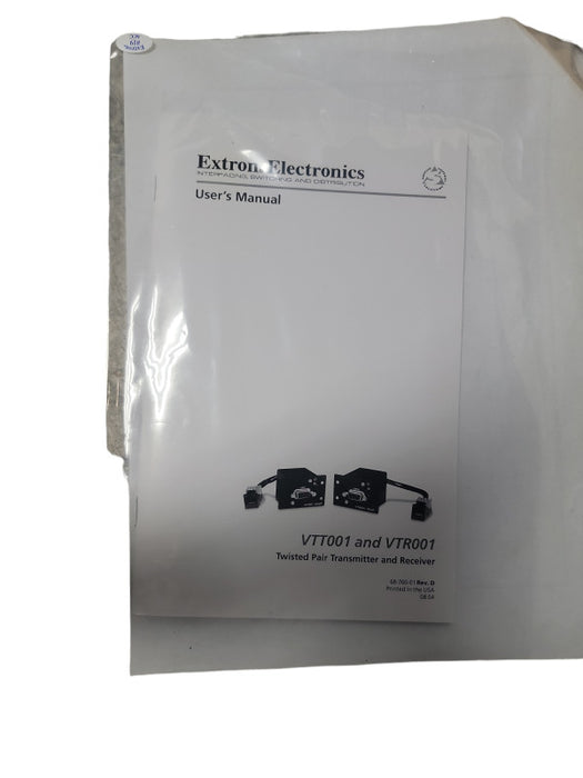 EXTRON VTT001 TX & EXTRON RX VTR001 TWISTED PAIR TRANS. & RECEIVER VGA /RGBHV